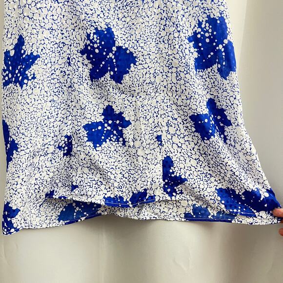 Urban Renewal SMALL Blue White Floral Mini Dress Shift  Sleeveless Sheer UO - Picture 7 of 9